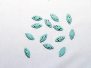 Light Blue Black Textured Designer Eye Plastic Stones - 15x7 mm
