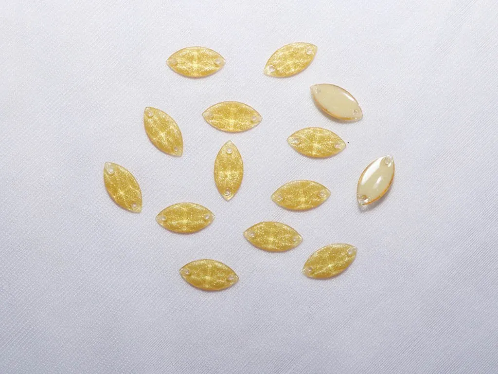 Light Yellow Designer Eye Plastic Stones - 9x18 mm