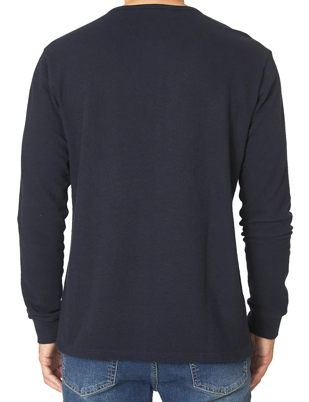 Long Sleeve Textured Knit Henley