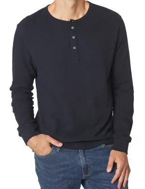 Long Sleeve Textured Knit Henley