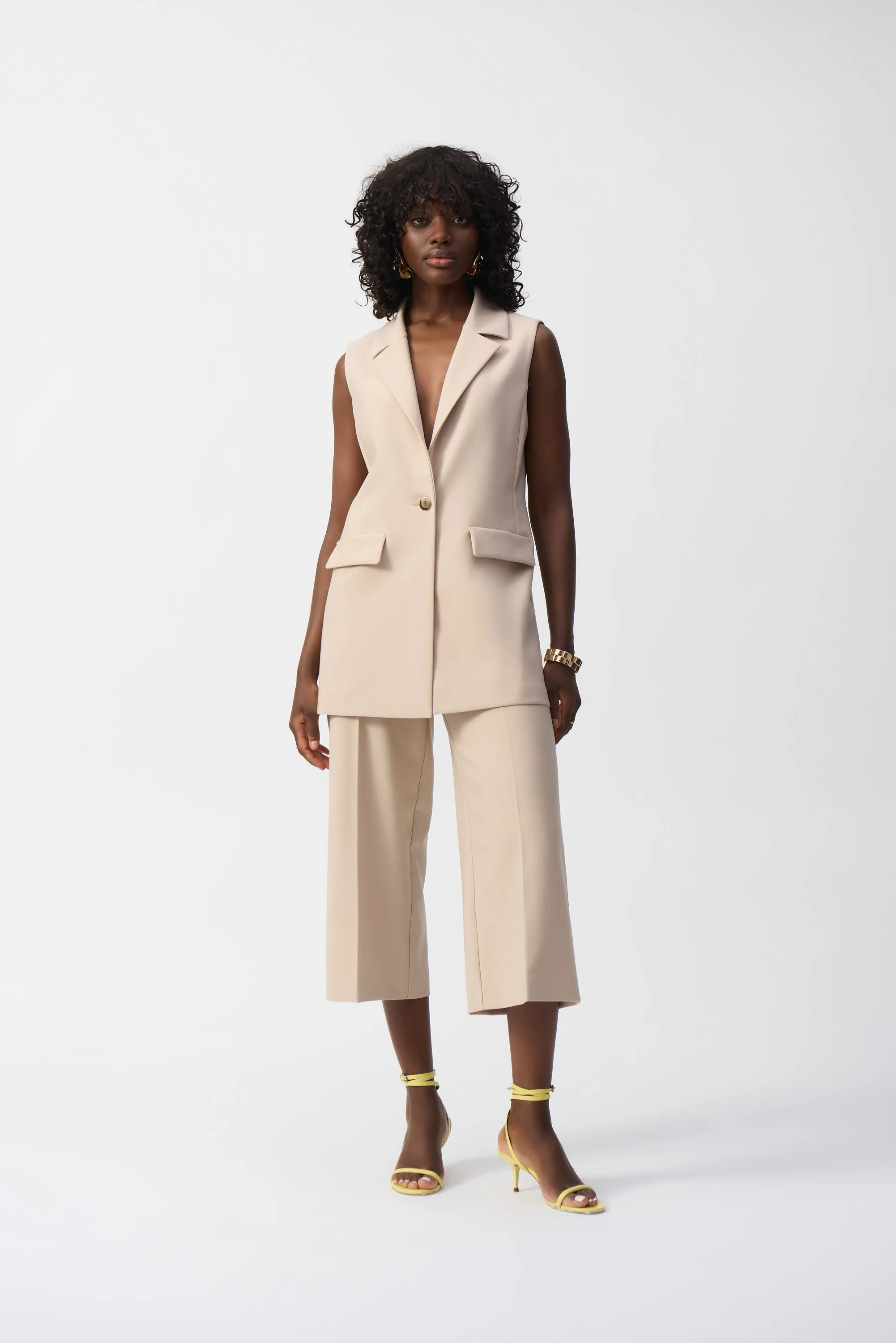Lux Twill Fitted Sleeveless Vest