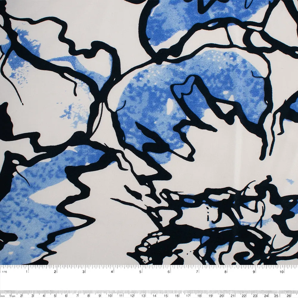 MATILDA Stretch Sateen  - Abstract - Blue