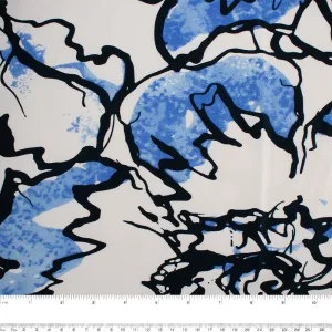 MATILDA Stretch Sateen  - Abstract - Blue