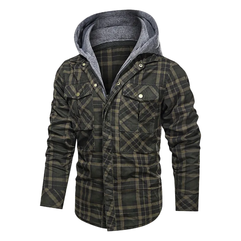 Men's Warm Jacket. Fleece Thick Autumn Winter Detachable Hoodie.