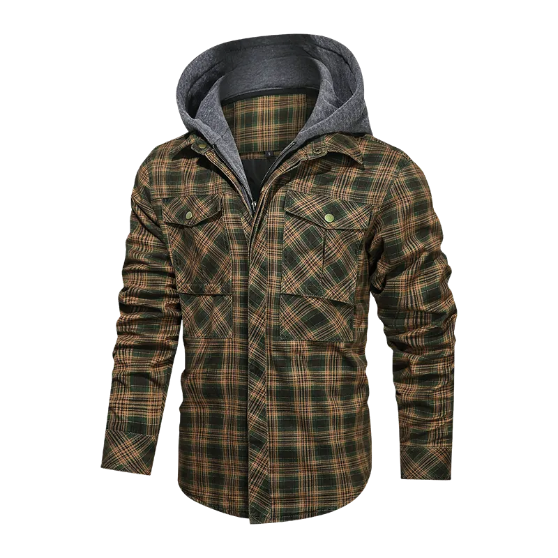 Men's Warm Jacket. Fleece Thick Autumn Winter Detachable Hoodie.
