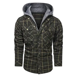 Men's Warm Jacket. Fleece Thick Autumn Winter Detachable Hoodie.