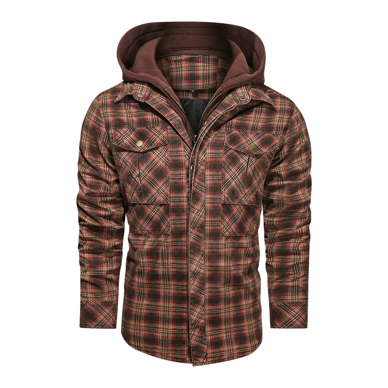 Men's Warm Jacket. Fleece Thick Autumn Winter Detachable Hoodie.