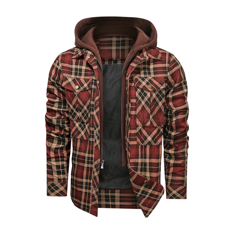 Men's Warm Jacket. Fleece Thick Autumn Winter Detachable Hoodie.
