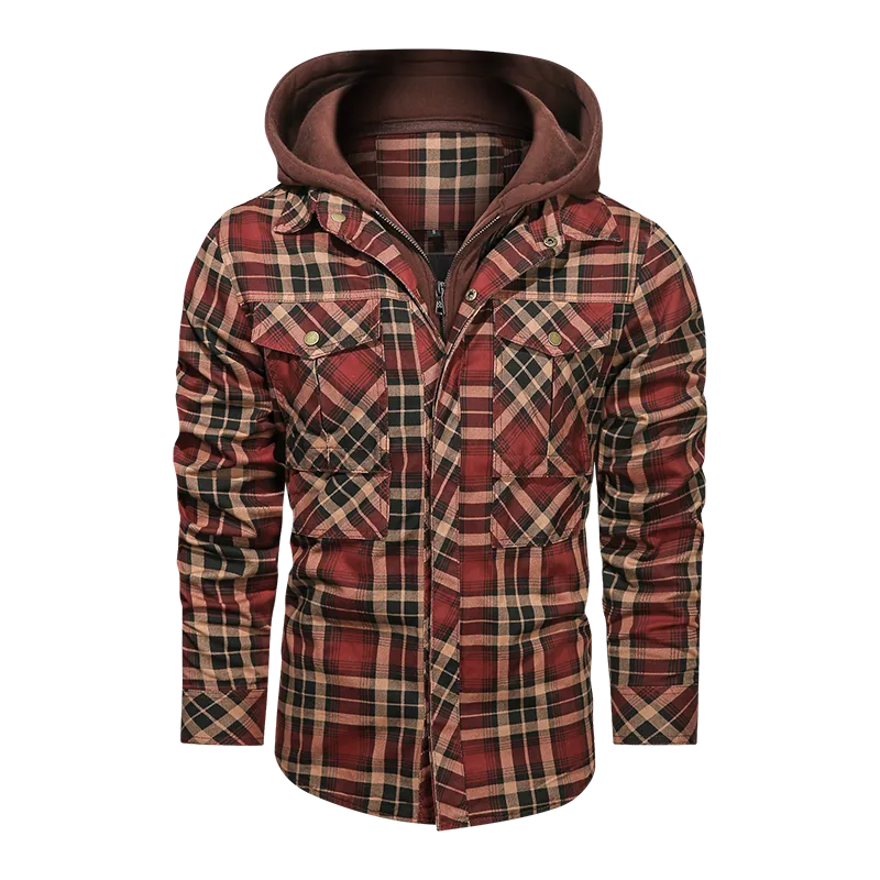 Men's Warm Jacket. Fleece Thick Autumn Winter Detachable Hoodie.