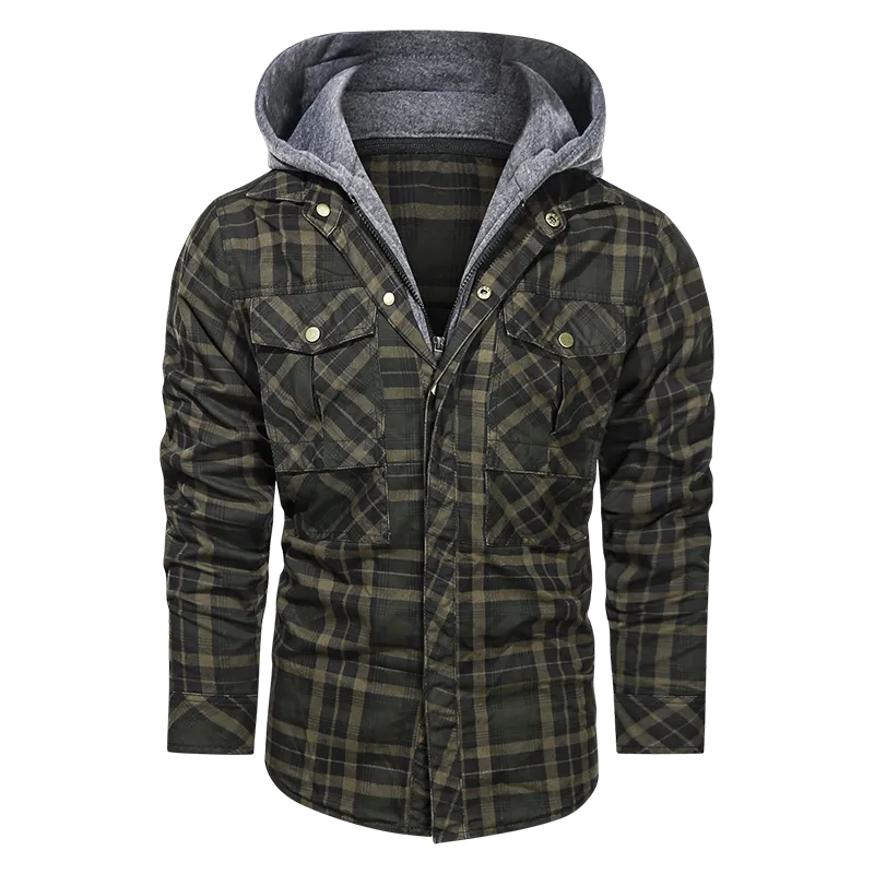 Men's Warm Jacket. Fleece Thick Autumn Winter Detachable Hoodie.