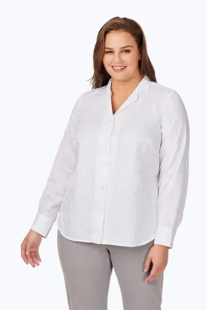 Monica Plus No Iron Geo Jacquard Shirt