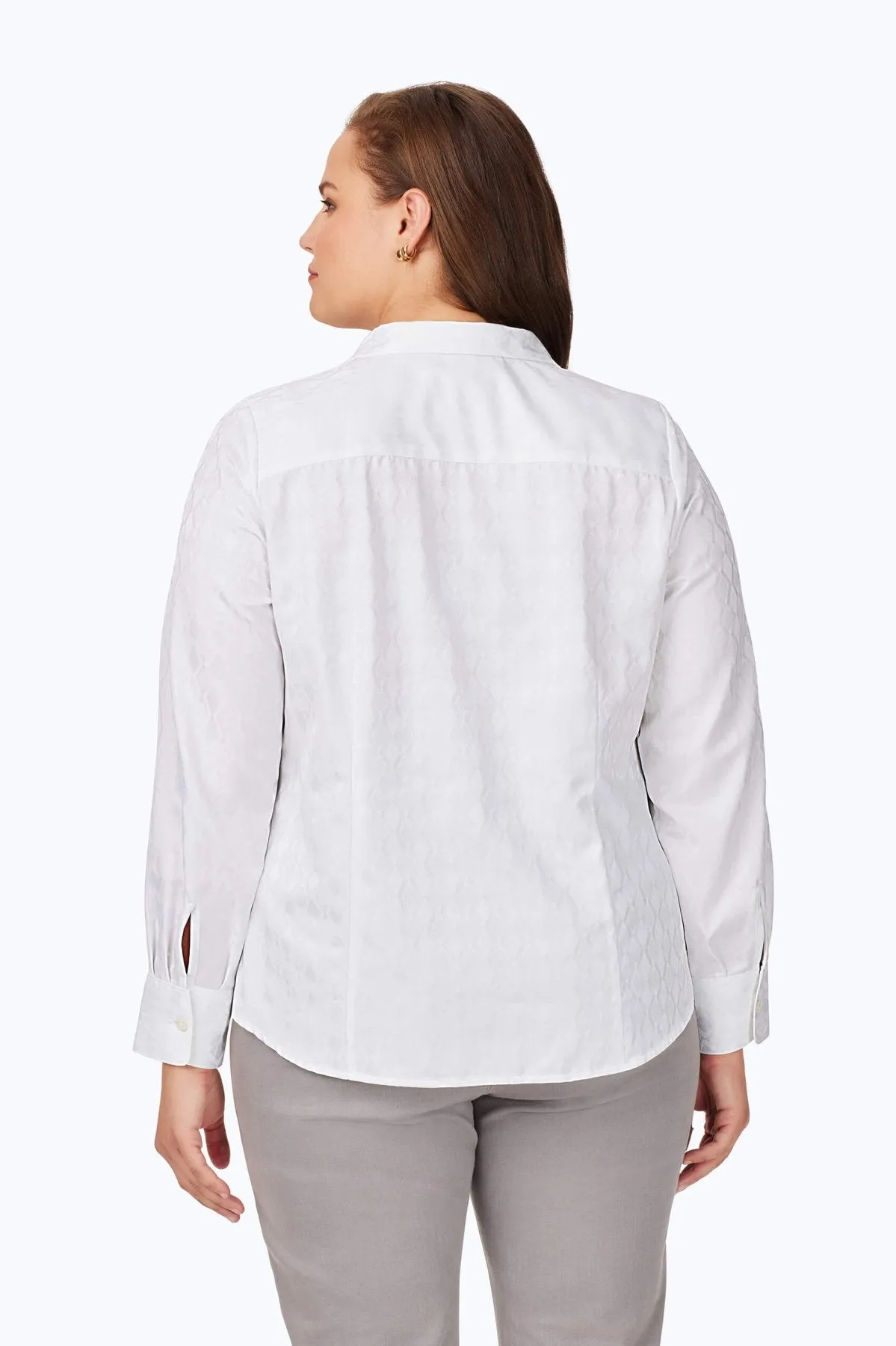 Monica Plus No Iron Geo Jacquard Shirt
