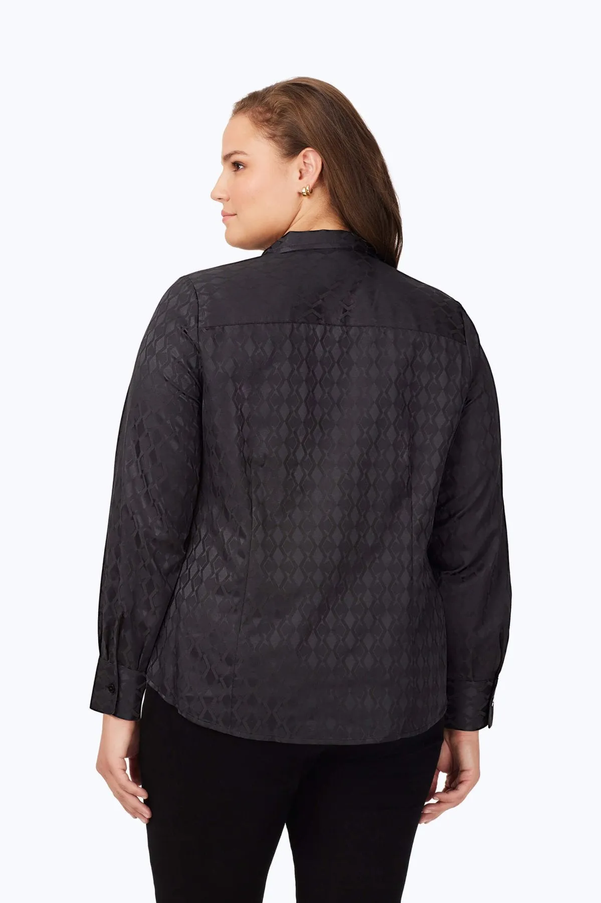 Monica Plus No Iron Geo Jacquard Shirt