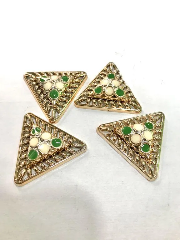Multicolour Designer Triangular Plastic Stone with Enamel (37x37x37 mm)