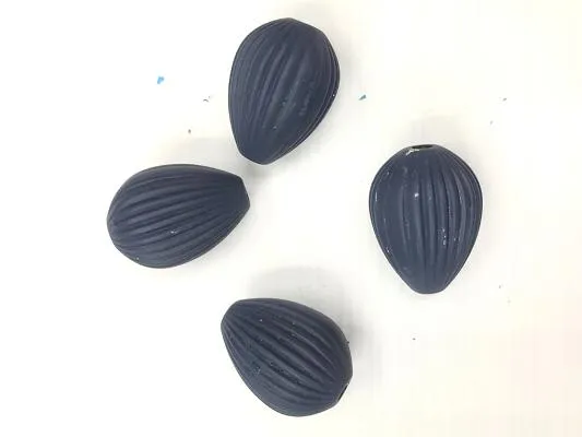Navy Blue Drop Plastic Beads- 25x35 mm