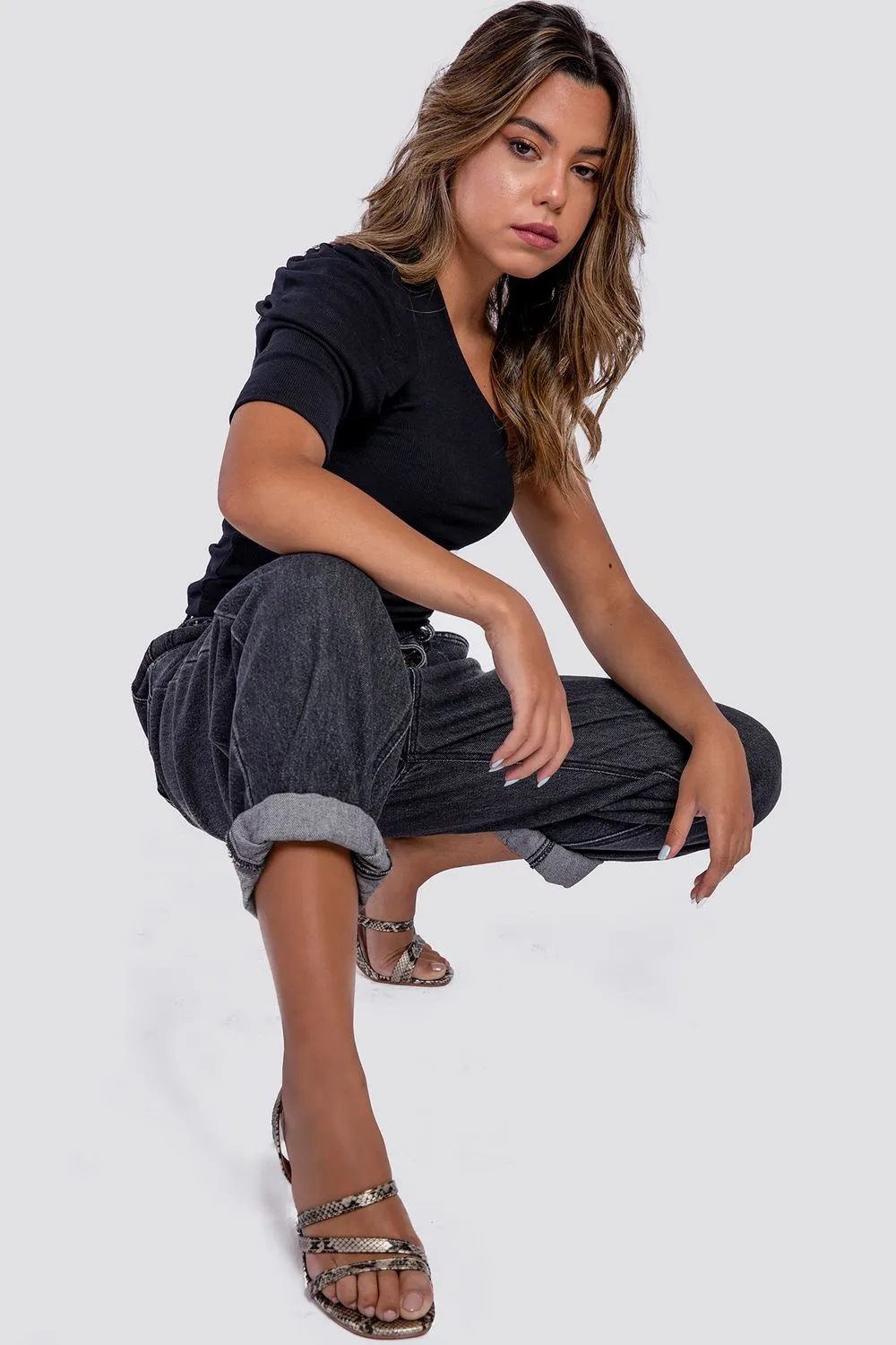 Off Shoulder Top With On Side Ruffles - Kady