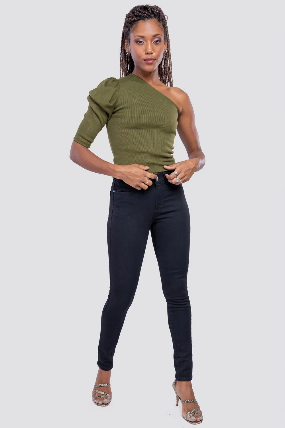 Off Shoulder Top With On Side Ruffles - Kady
