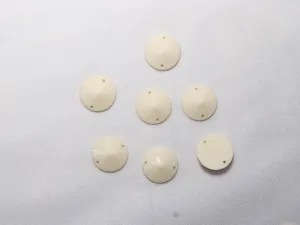 Off White 2 Hole Dyeable Circular Plastic Stones-16 mm