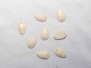 Off White 2 Hole Dyeable Drop Plastic Stones-11x17 mm