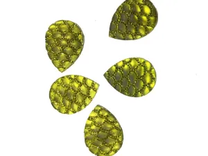 Olive Green Drop Resin Stones (30x40 mm)