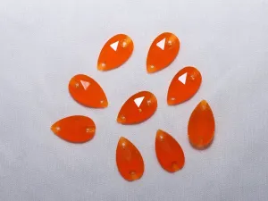 Orange Designer Drop Plastic Stones - 13x21 mm