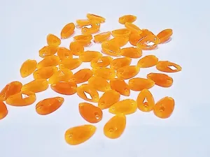 Orange Neon Drop 2 Hole Plastic Stones (10x6 mm)