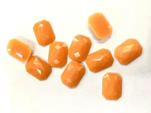 Peach Octagonal Plastic Stones Without Hole - 18x13 mm