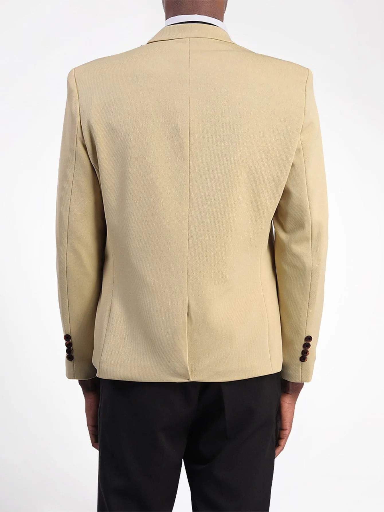 Pocket Detail Slit Back Single Button Lapel Neck Blazer