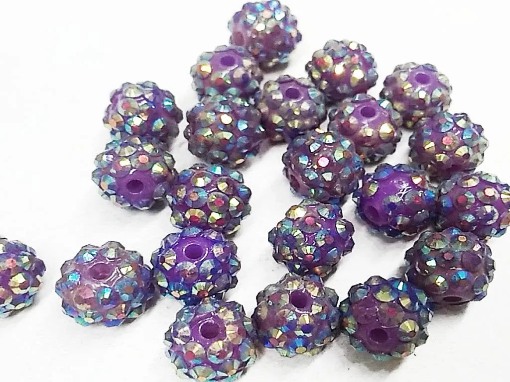 Purple Circular Resin Sugar Balls (12 mm)