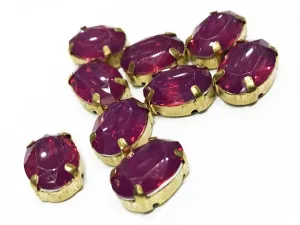Purple Oval Resin Stones with Catcher (14x10 mm)