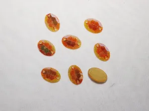 Rainbow Designer Oval Plastic Stones- 11x16 mm