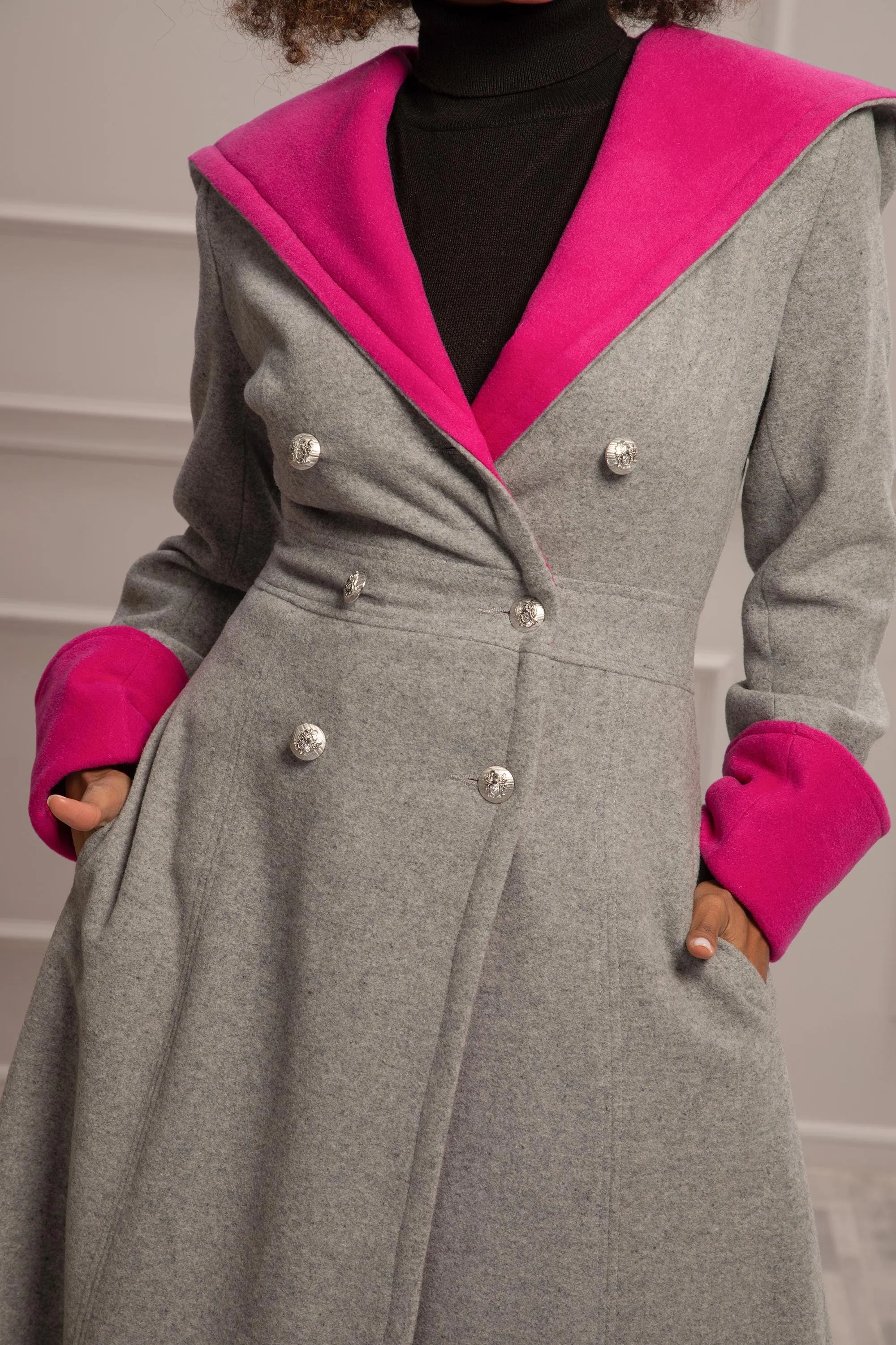 ROOMY COLOR BLOCK COAT