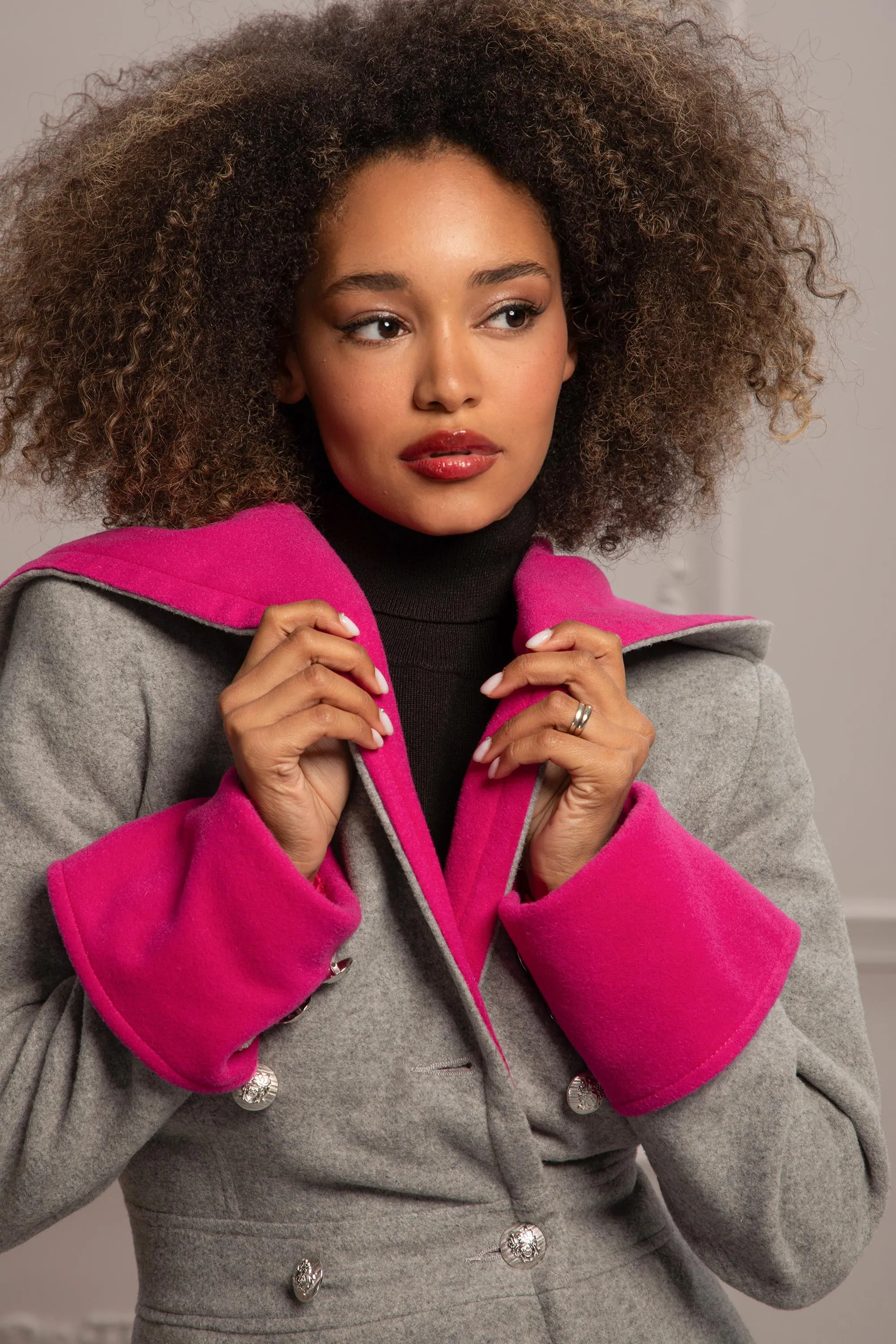 ROOMY COLOR BLOCK COAT