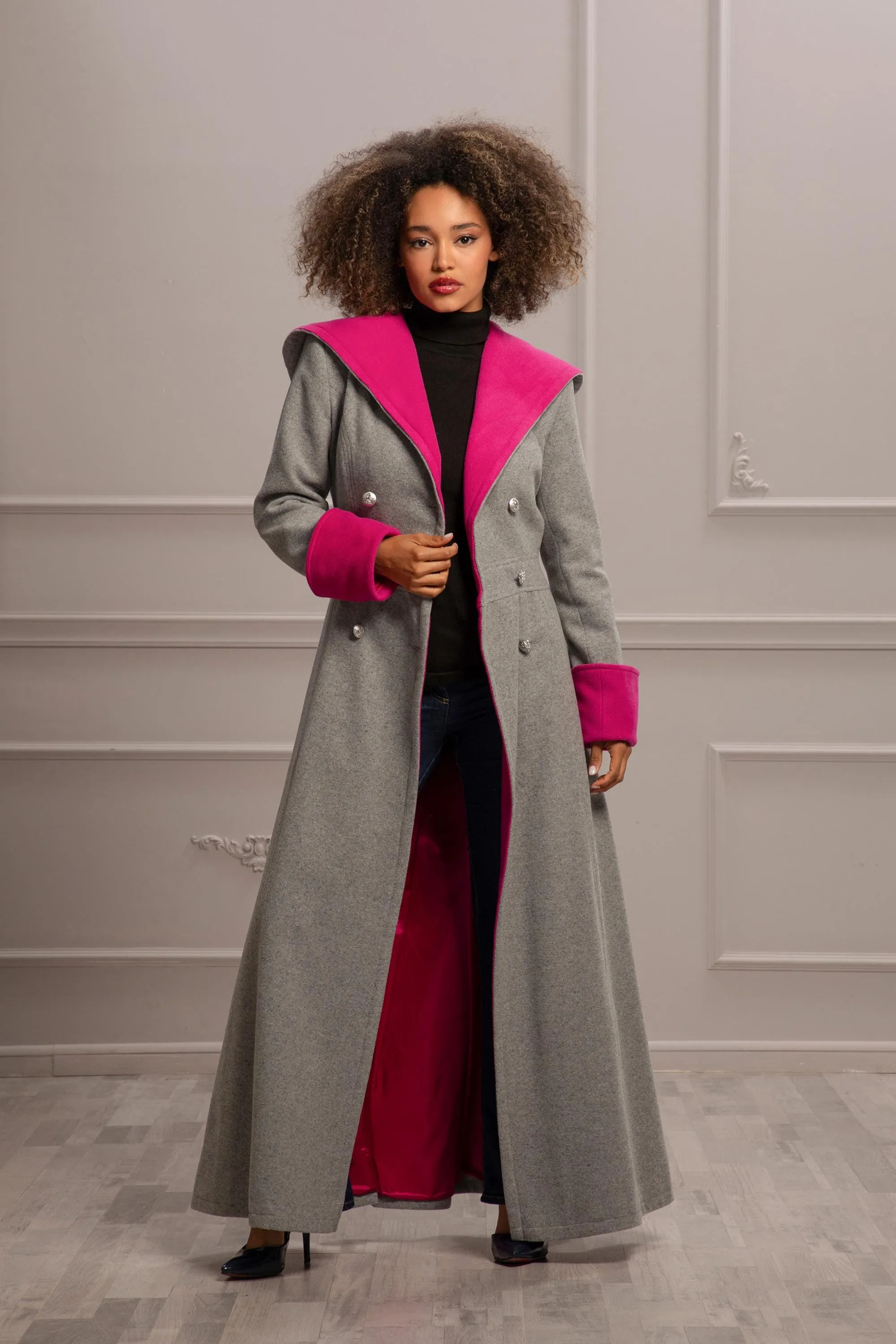 ROOMY COLOR BLOCK COAT