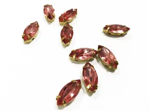 Rose Pink Opal Eye Resin Stones with Catcher (15x7 mm)