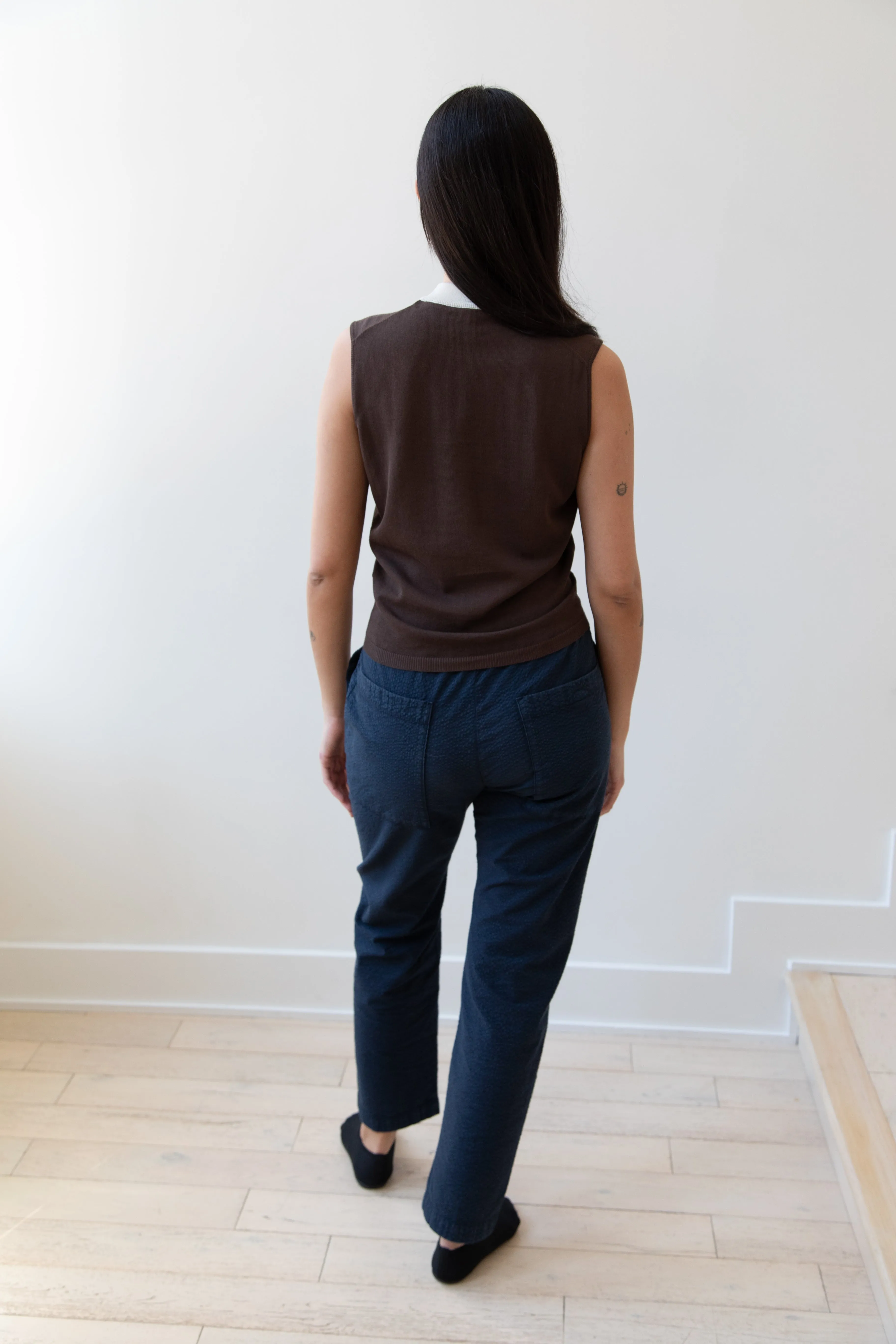 Sara Lanzi | Mock Neck Top in Mocha & Cream