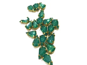 Sea Green Opal Drop Resin Stones with Catcher (10x6 mm) (Wholesale)