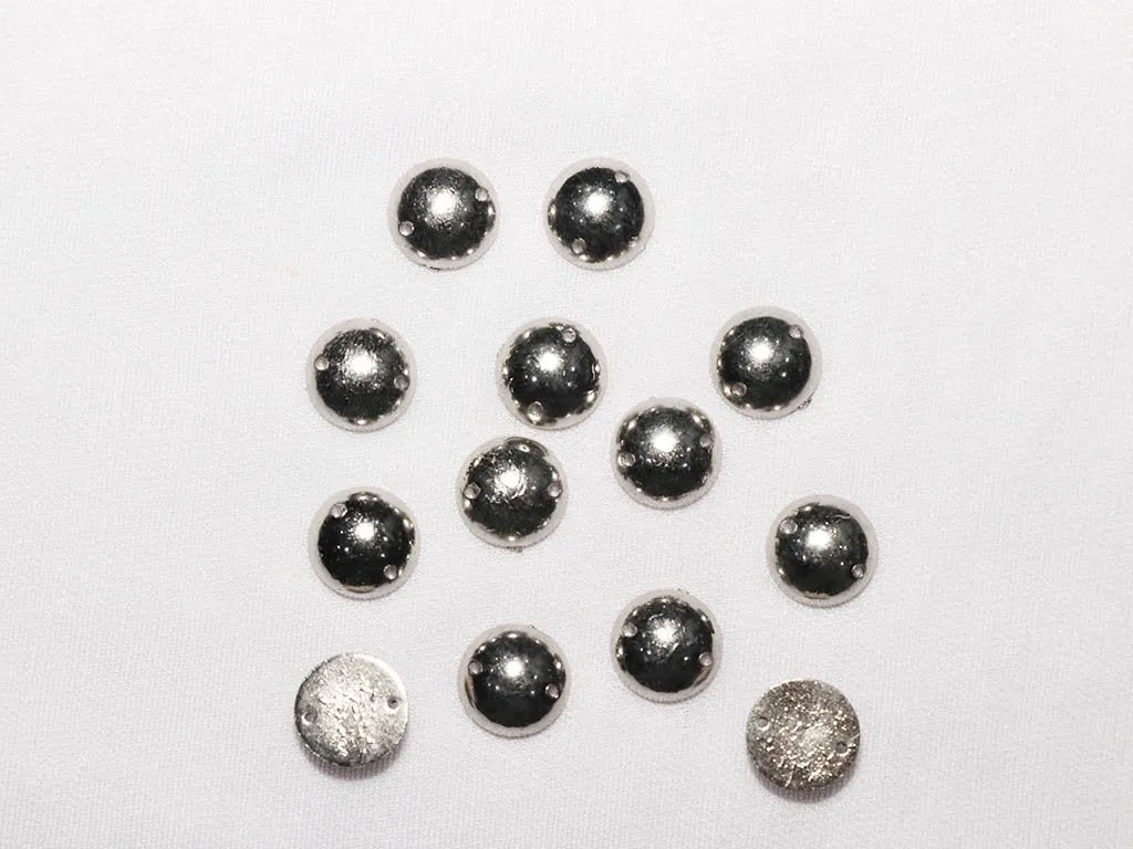 Silver Designer Circular Plastic Stones-10 mm