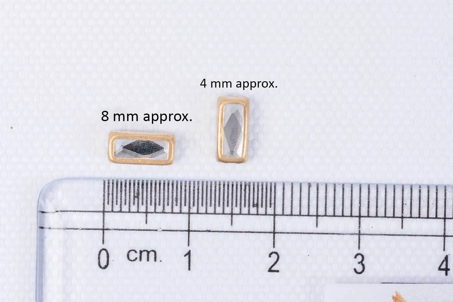 Silver Rectangular Gluefix Resin Stones with Golden Frame