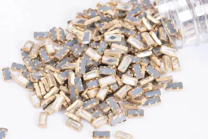 Silver Rectangular Gluefix Resin Stones with Golden Frame