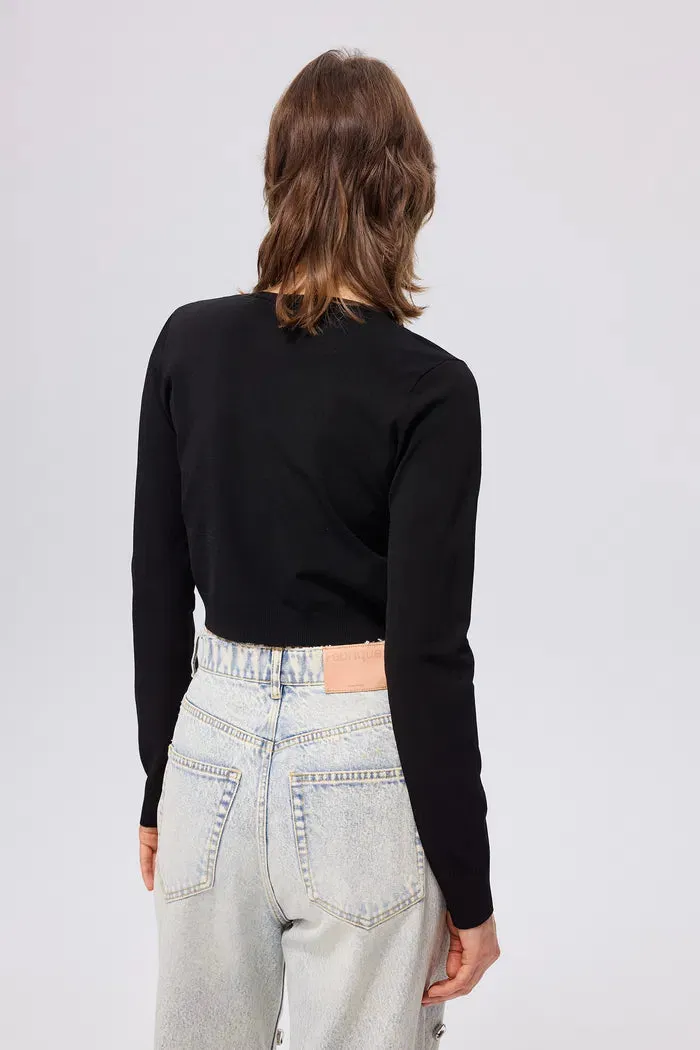 Sofia Embellished Bow Cardigan in Viscose Blend
