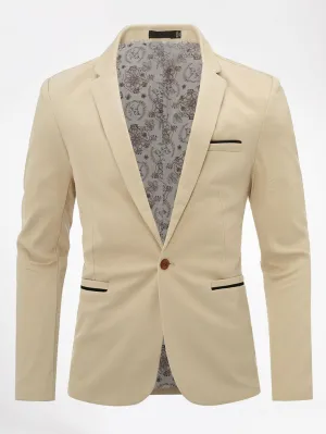 Split Hem Button Detail Cuff Blazer
