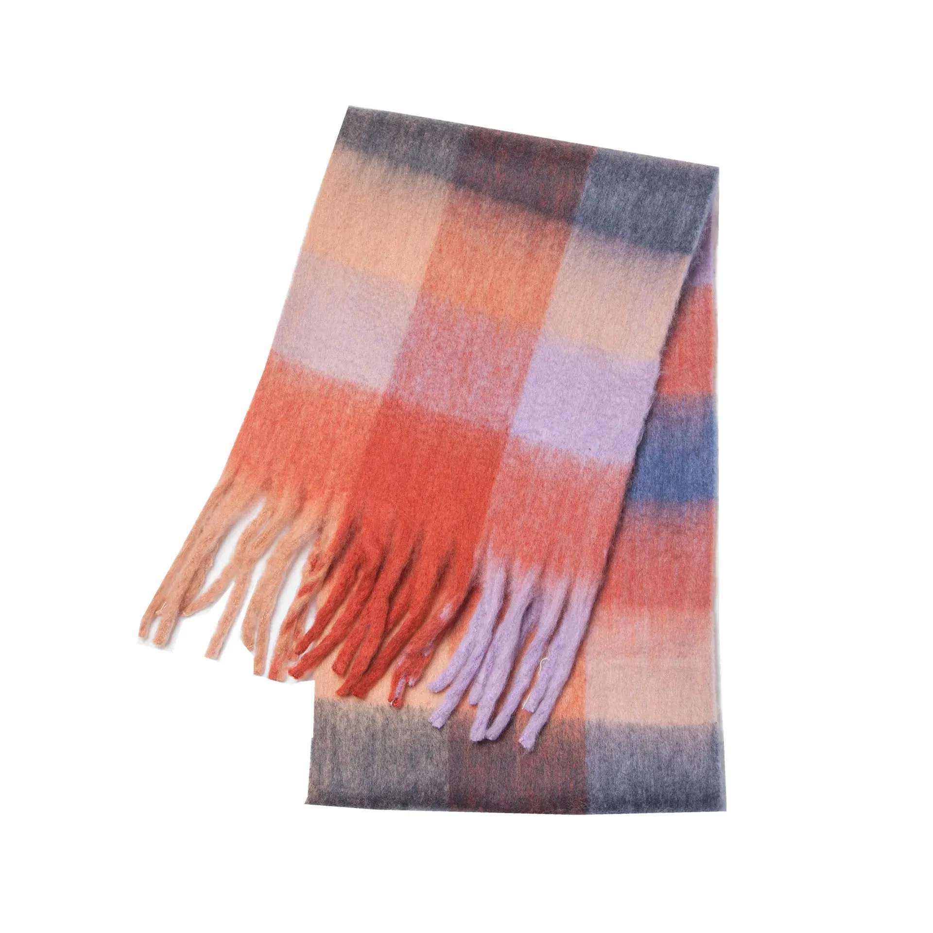 Thick Warm Cashmere Blend Cheque Scarf