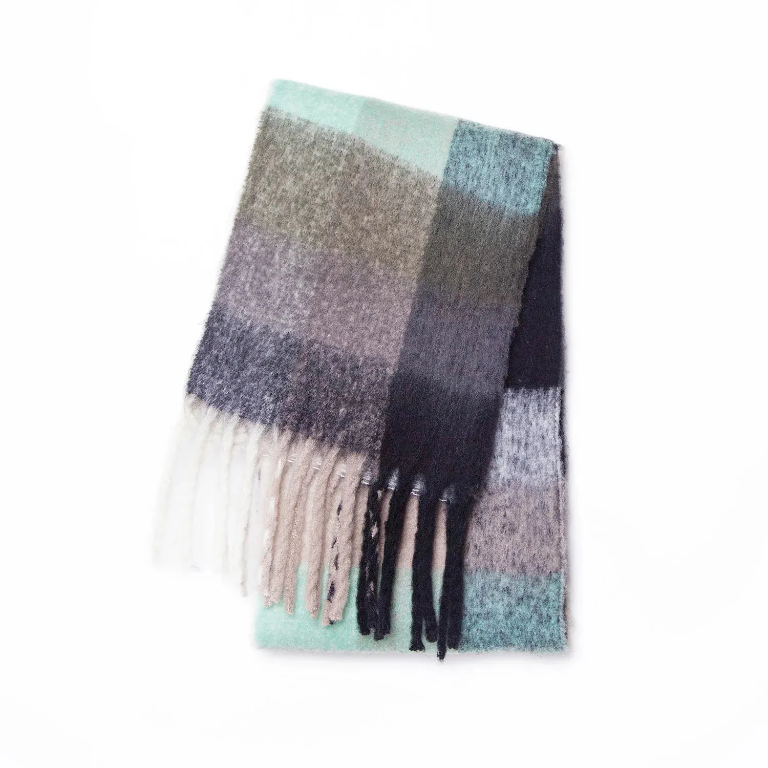 Thick Warm Cashmere Blend Cheque Scarf