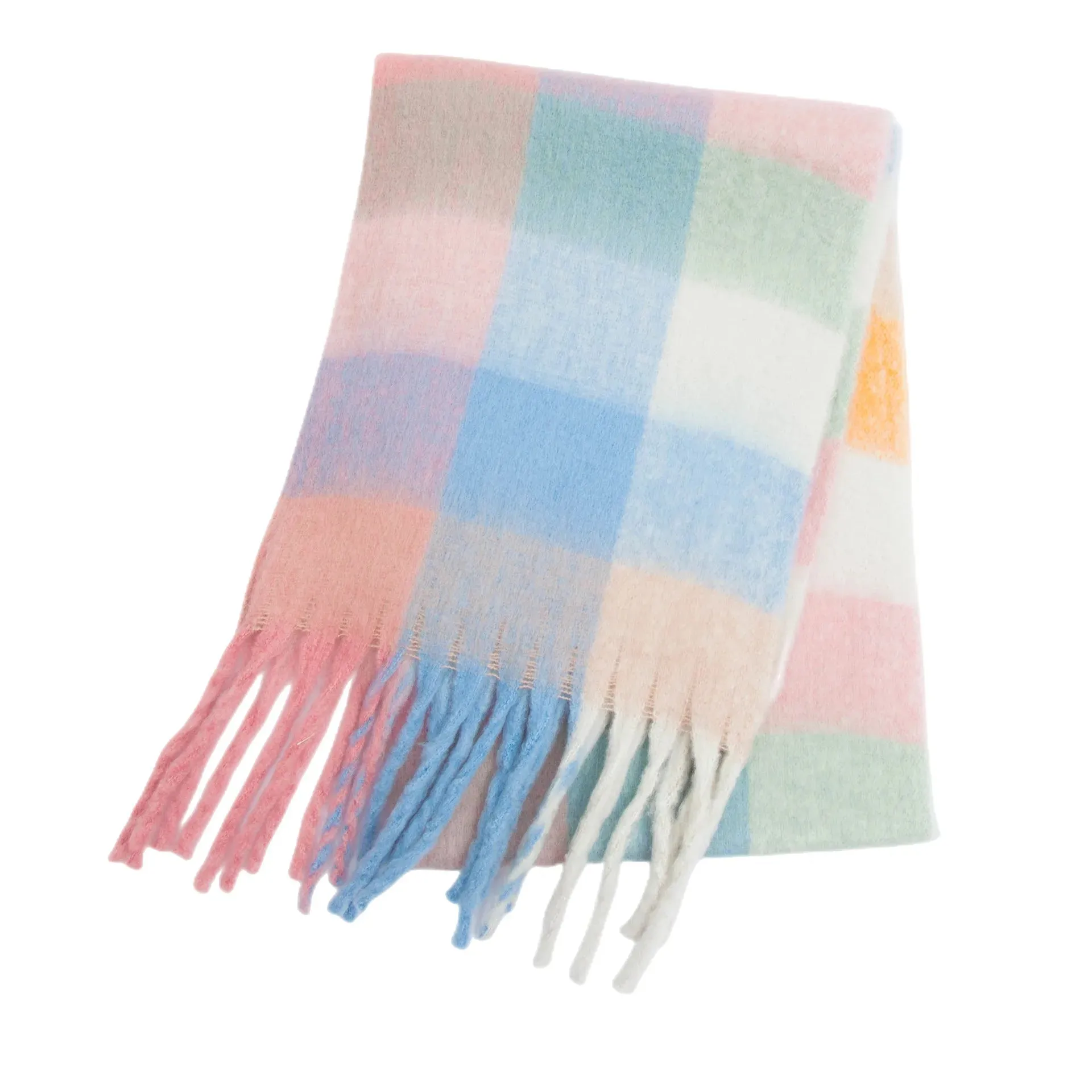 Thick Warm Cashmere Blend Cheque Scarf