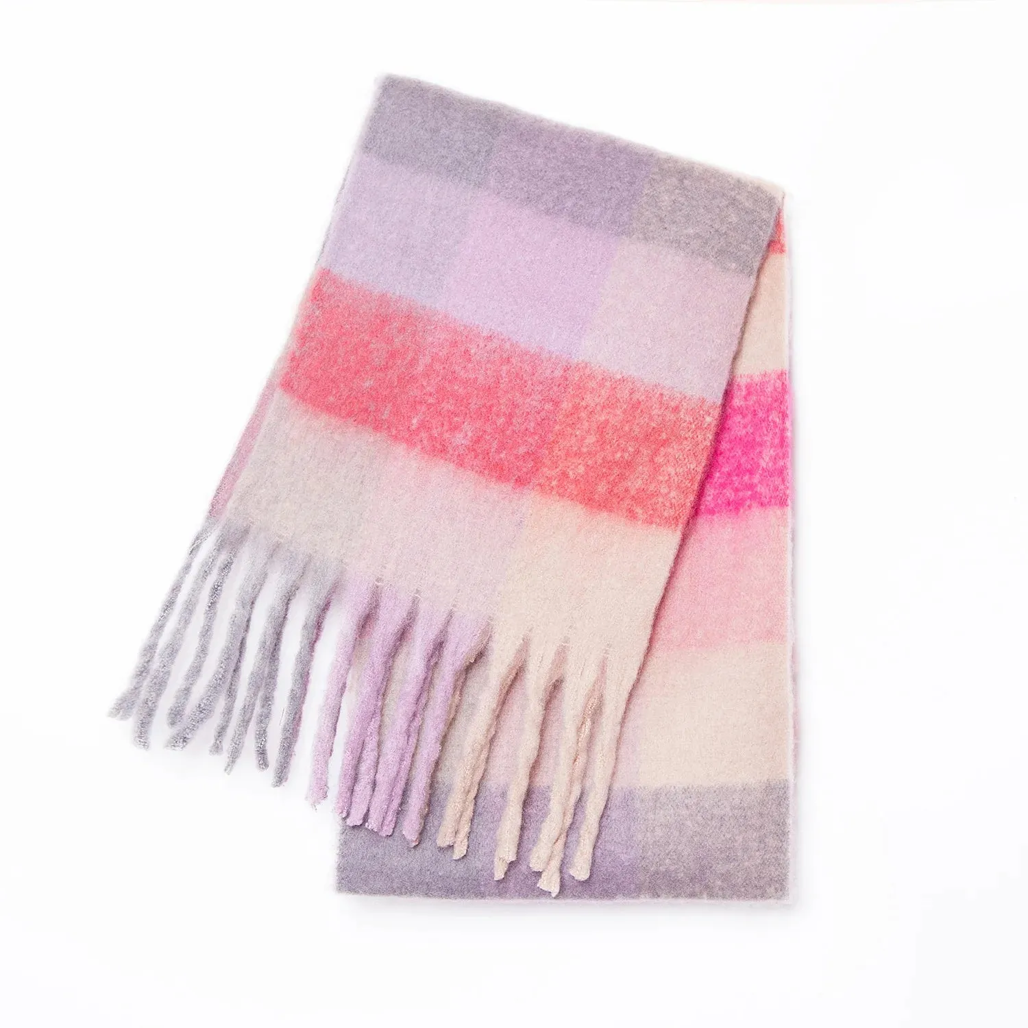 Thick Warm Cashmere Blend Cheque Scarf