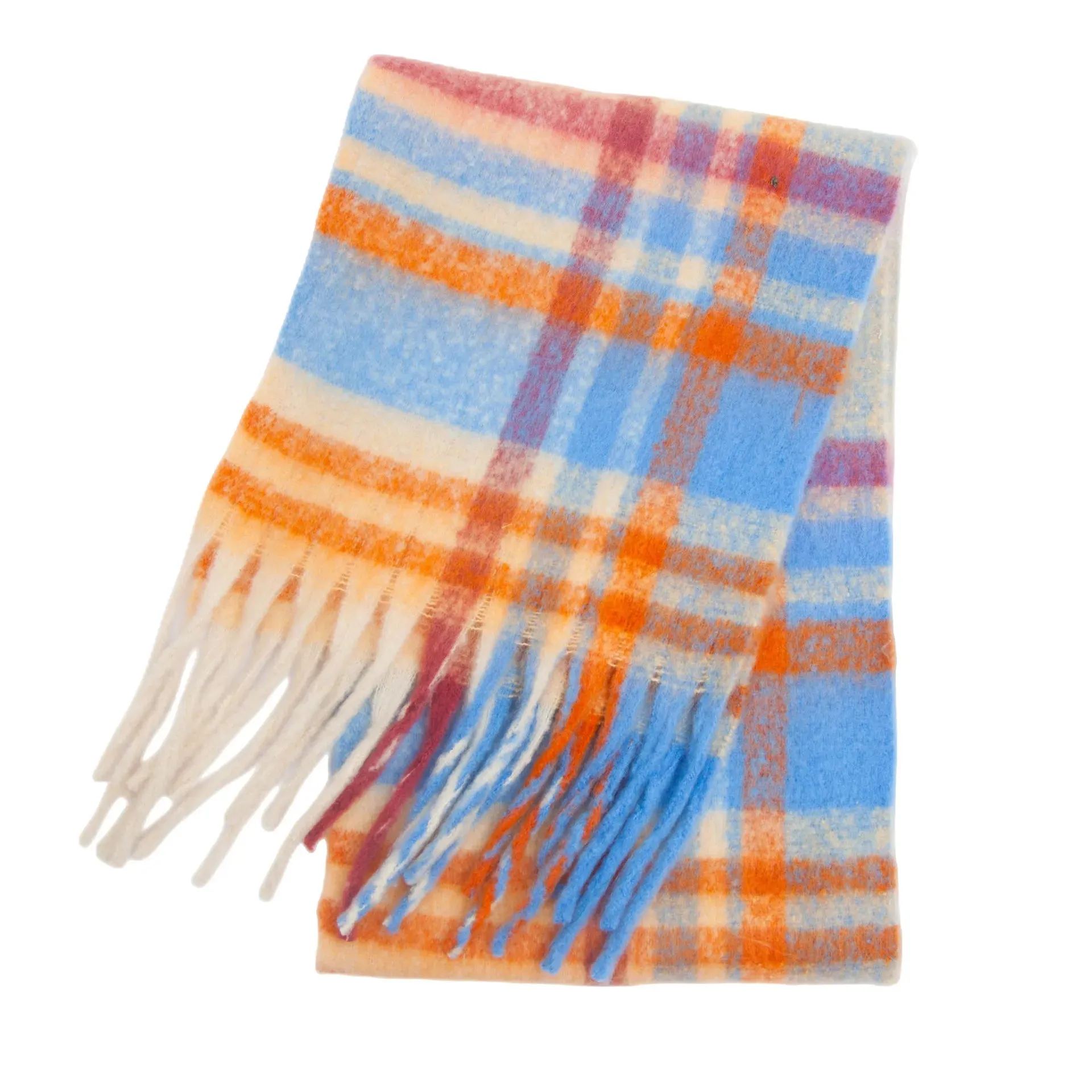 Thick Warm Cashmere Blend Cheque Scarf