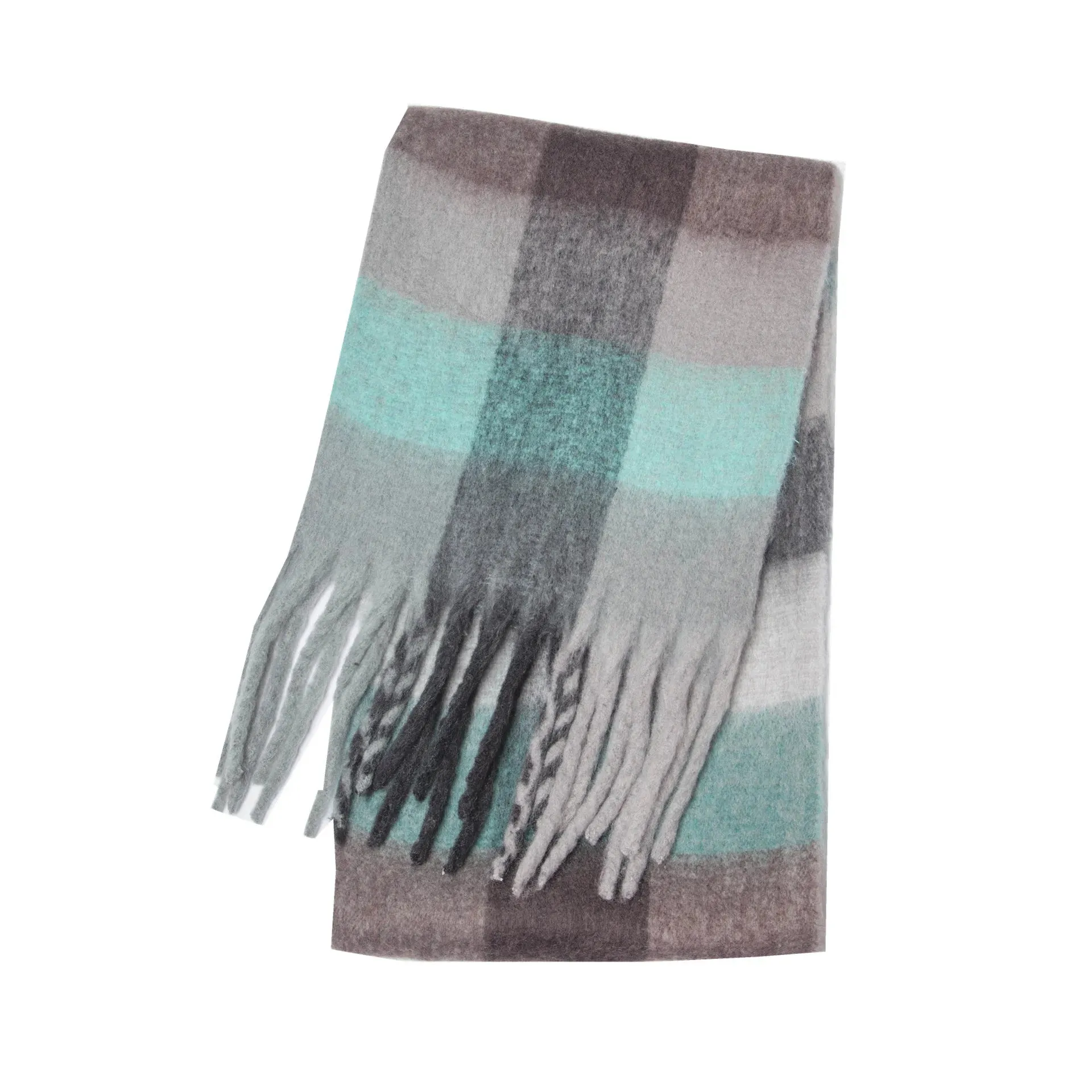 Thick Warm Cashmere Blend Cheque Scarf
