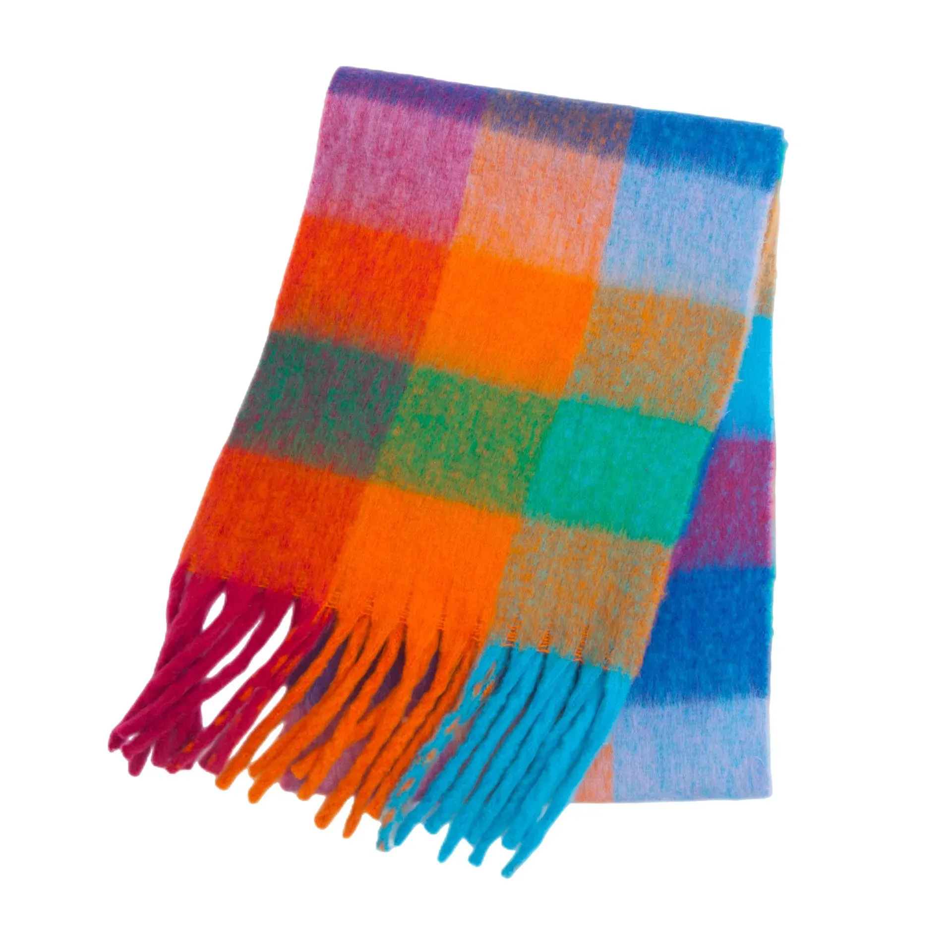 Thick Warm Cashmere Blend Cheque Scarf