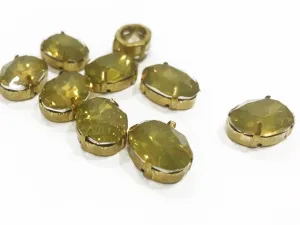 Topaz Brown Opal Oval Resin Stones with Catcher (18x13 mm)